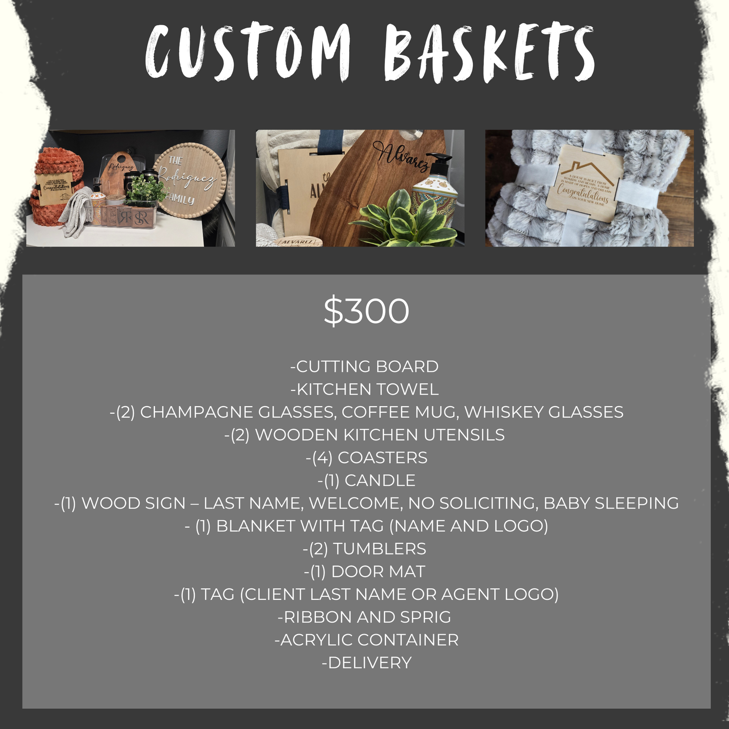 PERSONALIZED CLOSING BASKET $300